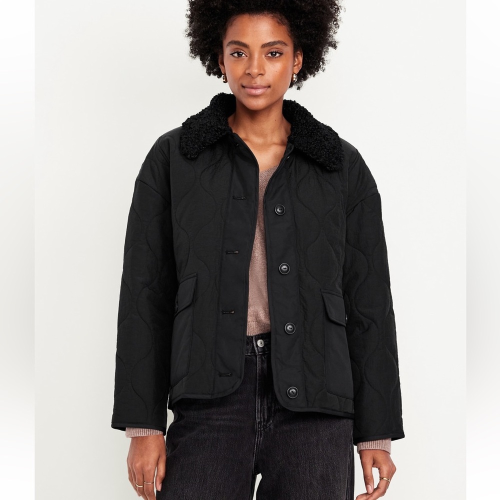 Old Navy Black Quilted Jacket